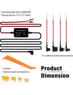 Kit de Cableado Duro USB C SSNNUU para Cámara de Salpicadero 2