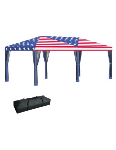 Carpa Plegable Outsunny 10x6 m con Malla y Bolsa de Transporte