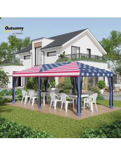 Carpa Plegable Outsunny 10x6 m con Malla y Bolsa de Transporte 2