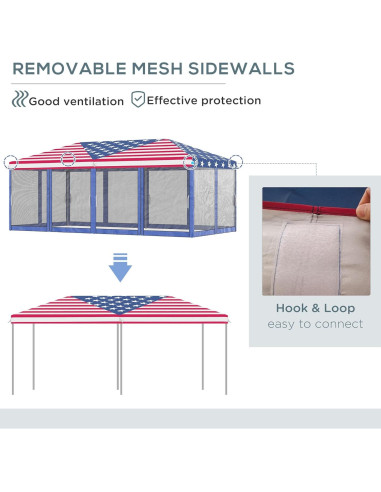 Carpa Plegable Outsunny 10x6 m con Malla y Bolsa de Transporte