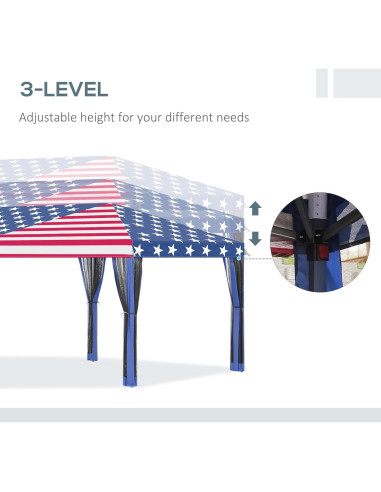 Carpa Plegable Outsunny 10x6 m con Malla y Bolsa de Transporte