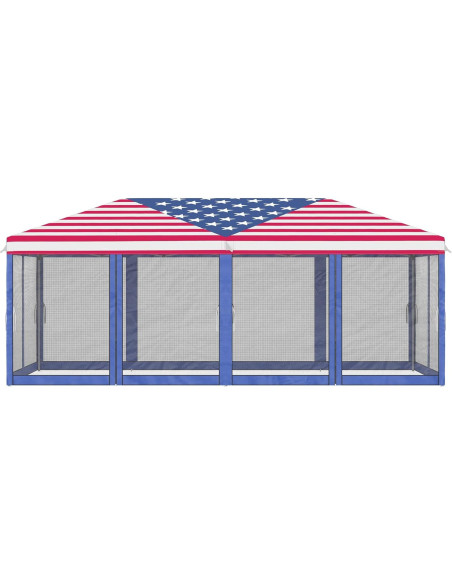 Carpa Plegable Outsunny 10x6 m con Malla y Bolsa de Transporte