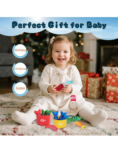 Juego de Pesca Montessori TenFans para Niños 1-3 Años - 22 Piezas