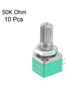 Potenciómetro Doble Carbono 50K Ohm uxcell 10 Piezas 2