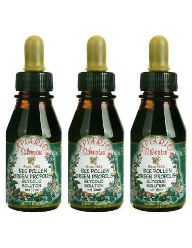 Paquete de 3 Botellas de Polen de Abeja Brasileño Apiario Silvestre 30ml