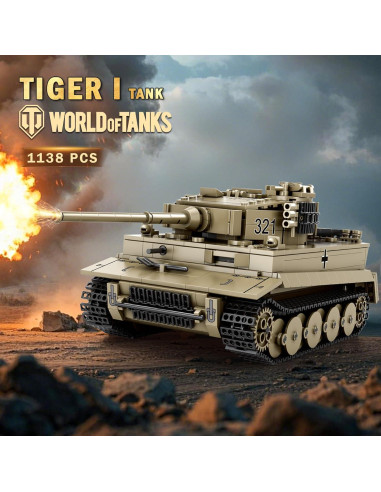 Conjunto de Bloques de Construcción Tanque Tiger I Reobrix 77031, 1138 PCS