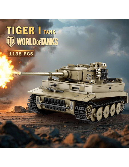 Conjunto de Bloques de Construcción Tanque Tiger I Reobrix 77031, 1138 PCS