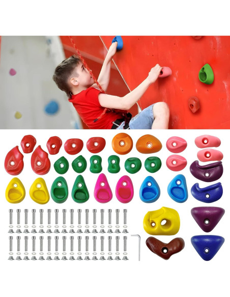 32 Agarre de Pared de Escalada SREHRLY Multicolor Soporta 104.3 kg