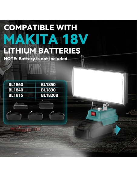Luz de trabajo LED DEMIMA 23cm para batería Makita 18V