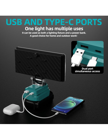 Luz de trabajo LED DEMIMA 23cm para batería Makita 18V