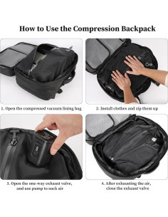 Mochila de Compresión al Vacío TLANGP 60L Impermeable Negra 2