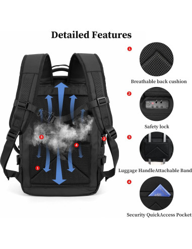 Mochila de Compresión al Vacío TLANGP 60L Impermeable Negra