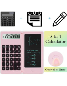 Calculadora de Escritorio iPepul TJSQ Rosa con Bloc de Notas 2
