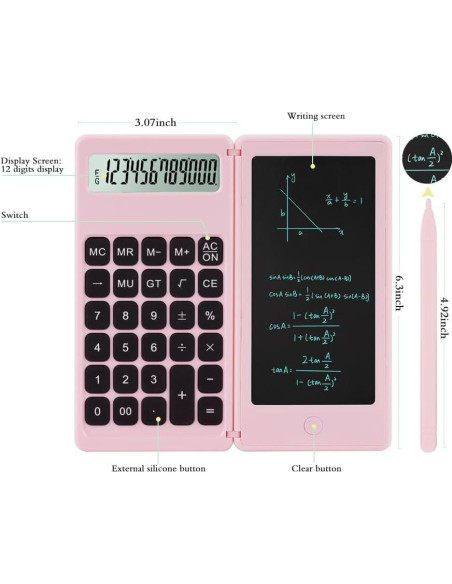 Calculadora de Escritorio iPepul TJSQ Rosa con Bloc de Notas