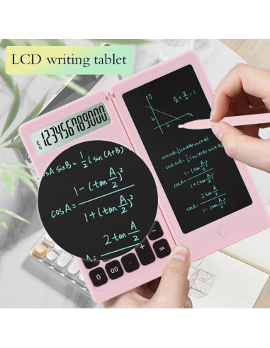 Calculadora de Escritorio iPepul TJSQ Rosa con Bloc de Notas