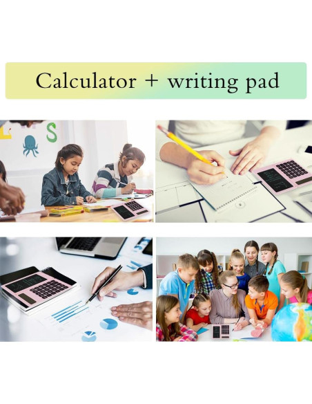 Calculadora de Escritorio iPepul TJSQ Rosa con Bloc de Notas