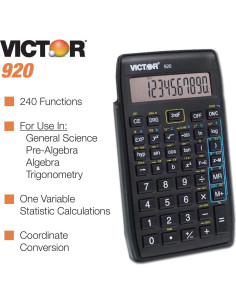 Calculadora Científica Compacta Victor 920 LCD 10 Dígitos 2