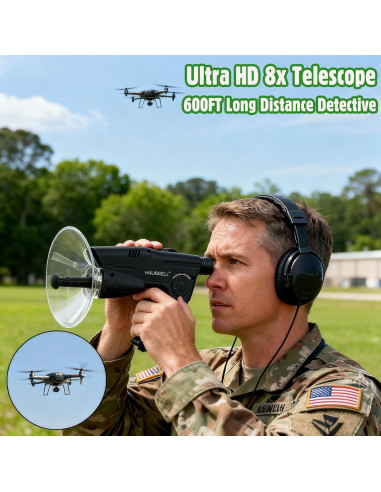 Dispositivo de Escucha Parabólico HAUSBELL 8X para Niños