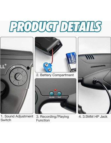 Dispositivo de Escucha Parabólico HAUSBELL 8X para Niños