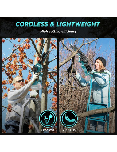 Mini Motosierra Inalámbrica ZUYIYI 15 cm 18V con Lubricación