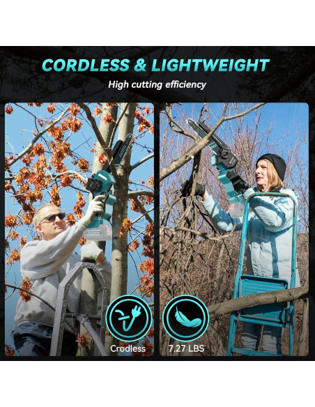 Mini Motosierra Inalámbrica ZUYIYI 15 cm 18V con Lubricación