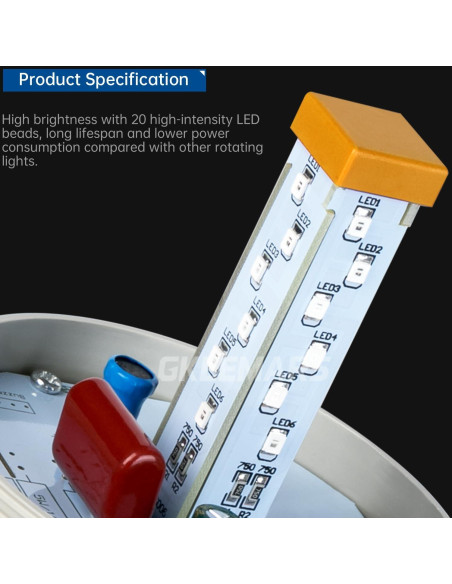 Lámpara de Alarma de Señal Industrial GKEEMARS LTE-1101J LED Amarillo