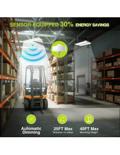 Luz de Taller LED Lineal YXL 300W con Sensor de Movimiento 45000LM 2