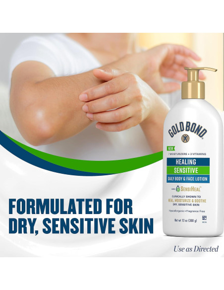 Loción Corporal y Facial Gold Bond Healing 369 g Piel Seca