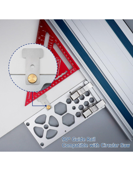 Escuadra de sierra de guía ViewReal 34x10cm para cortes 90