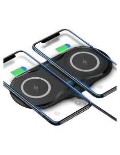 Base de Carga Inalámbrica Doble 30W Cesbiomo para iPhone y Samsung