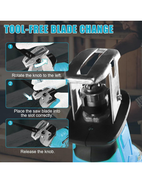 Sierra Recíproca Inalámbrica Zaygyize 0-3000 RPM para Madera/Metal