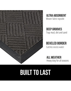 Felpudo GORILLA GRIP WeatherMax 73.7x43.2 cm Gris Diamante 2