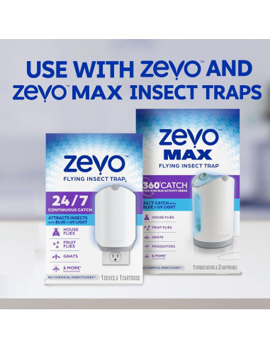 Cartuchos de Recarga Zevo para Trampa de Insectos Voladores - 6 Unidades
