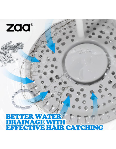 Receptor de Cabello para Drenaje de Ducha zaa, 2 Piezas, Gris