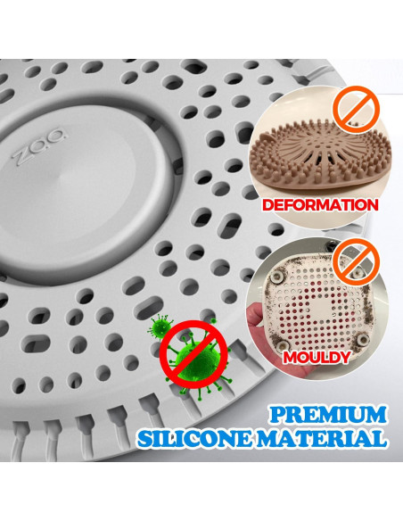 Receptor de Cabello para Drenaje de Ducha zaa, 2 Piezas, Gris