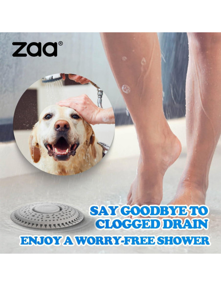 Receptor de Cabello para Drenaje de Ducha zaa, 2 Piezas, Gris