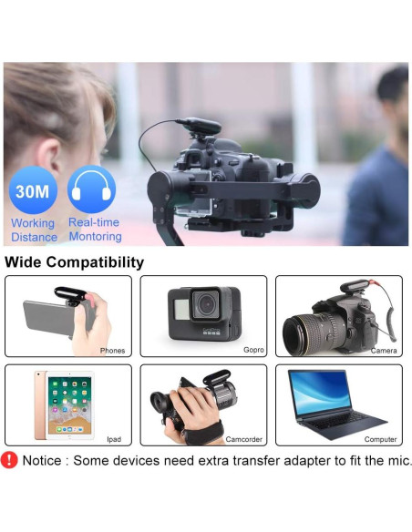 Micrófono Lavalier Inalámbrico LENSGO 318C UHF 20 Canales