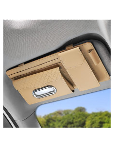 Organizador de Visera de Coche ZIMISI Cuero Napa 32x15.5cm Caqui