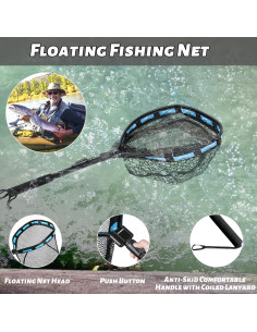 Red de Pesca Flotante PLUSINNO 1.0M Telescópica Nylon 2