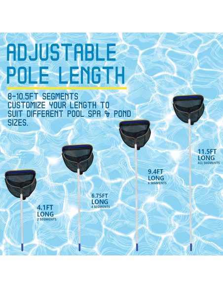 Red Skimmer Profundo Poolvio con Poste Ajustable 3m - 10m