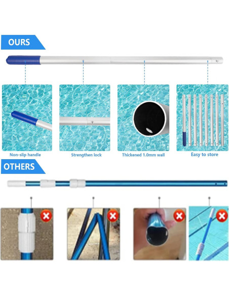 Red Skimmer Profundo Poolvio con Poste Ajustable 3m - 10m