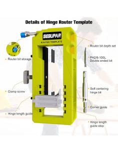 Plantilla de Mortajadora de Bisagra Sebupar 3 a 5 Pulgadas 2