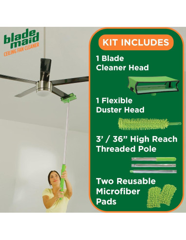 Limpiador de Ventiladores de Techo Blade Maid - Kit con Polo 0.91m