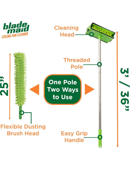 Limpiador de Ventiladores de Techo Blade Maid - Kit con Polo 0.91m