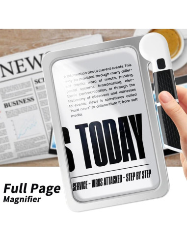 Lupa de lectura 5X SKGXMAGN con luz LED y mango plegable