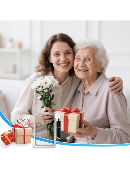 Lupa de lectura 5X SKGXMAGN con luz LED y mango plegable