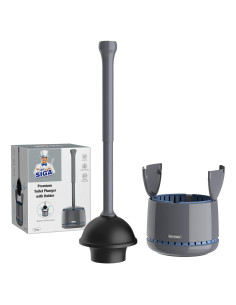 Desatascador de Inodoro MR.SIGA con Soporte Ergonomico Gris