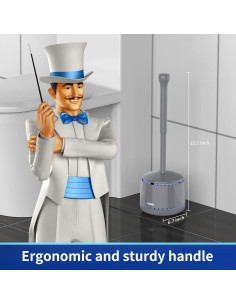 Desatascador de Inodoro MR.SIGA con Soporte Ergonomico Gris 2