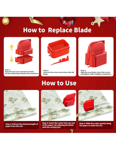 Cortador de Papel de Regalo Kayxexc - Paquete de 2, Cortes Limpios