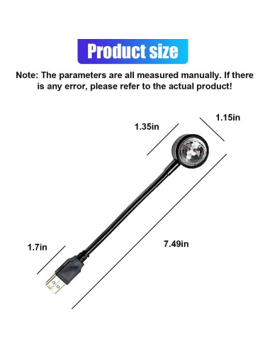 Proyector de Estrellas UHANBUT Luz Nocturna Multicolor USB